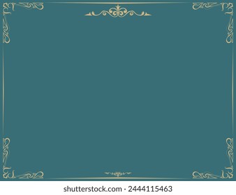 Klassische Rahmenlinien und Kanten auf elegantem blauem Hintergrund für Karten.