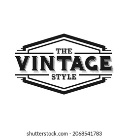Vintage frame logo.  Antique label for tattoo studio, barber shop, brewing, salon, shop, signage, farm, restaurant, butcher etc.