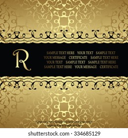 Vintage frame, logo design template. Retro seamless background. Black vintage frame