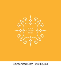 Vintage Frame for Luxury Logos, Restaurant, Hotel, Boutique or Business Identity. Royalty, Heraldic Design with Flourishes Elegant Design Elements. Vector Illustration Template.