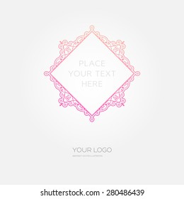 Vintage Frame for Luxury Logos, Restaurant, Hotel, Boutique or Business Identity. Royalty, Heraldic Design with Flourishes Elegant Design Elements. Vector Illustration Template.