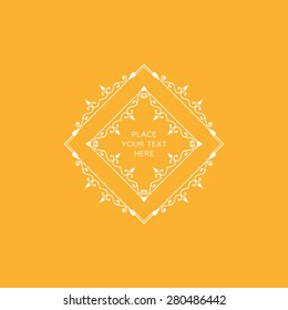 Vintage Frame for Luxury Logos, Restaurant, Hotel, Boutique or Business Identity. Royalty, Heraldic Design with Flourishes Elegant Design Elements. Vector Illustration Template.