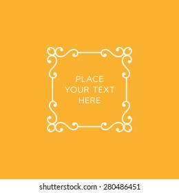 Vintage Frame for Luxury Logos, Restaurant, Hotel, Boutique or Business Identity. Royalty, Heraldic Design with Flourishes Elegant Design Elements. Vector Illustration Template.