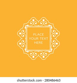 Vintage Frame for Luxury Logos, Restaurant, Hotel, Boutique or Business Identity. Royalty, Heraldic Design with Flourishes Elegant Design Elements. Vector Illustration Template.