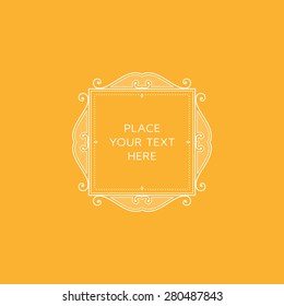 Vintage Frame for Luxury Logos, Restaurant, Hotel, Boutique or Business Identity. Royalty, Heraldic Design with Flourishes Elegant Design Elements. Vector Illustration Template.
