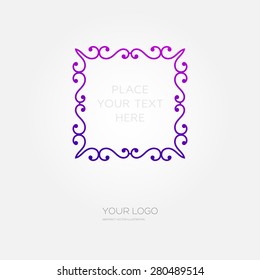 Vintage Frame for Luxury Logos, Restaurant, Hotel, Boutique or Business Identity. Royalty, Heraldic Design with Flourishes Elegant Design Elements. Vector Illustration Template.