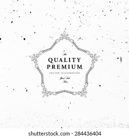 Vintage Frame for Luxury Logos, Restaurant, Hotel, Boutique or Business Identity. Royalty, Heraldic Design with Flourishes Elegant Design Elements. Vector Illustration Template.