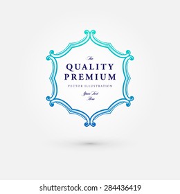 Vintage Frame for Luxury Logos, Restaurant, Hotel, Boutique or Business Identity. Royalty, Heraldic Design with Flourishes Elegant Design Elements. Vector Illustration Template.
