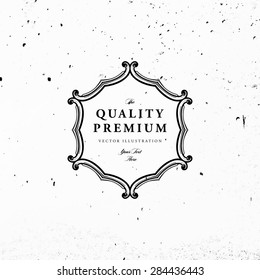 Vintage Frame for Luxury Logos, Restaurant, Hotel, Boutique or Business Identity. Royalty, Heraldic Design with Flourishes Elegant Design Elements. Vector Illustration Template.
