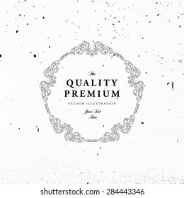 Vintage Frame for Luxury Logos, Restaurant, Hotel, Boutique or Business Identity. Royalty, Heraldic Design with Flourishes Elegant Design Elements. Vector Illustration Template