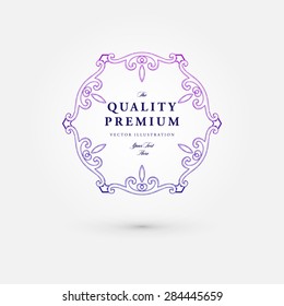 Vintage Frame for Luxury Logos, Restaurant, Hotel, Boutique or Business Identity. Royalty, Heraldic Design with Flourishes Elegant Design Elements. Vector Illustration Template