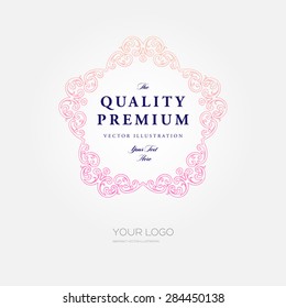 Vintage Frame for Luxury Logos, Restaurant, Hotel, Boutique or Business Identity. Royalty, Heraldic Design with Flourishes Elegant Design Elements. Vector Illustration Template