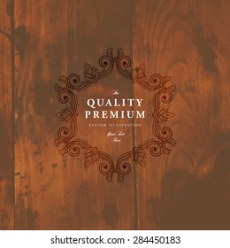 Vintage Frame for Luxury Logos, Restaurant, Hotel, Boutique or Business Identity. Royalty, Heraldic Design with Flourishes Elegant Design Elements. Vector Illustration Template