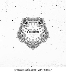 Vintage Frame for Luxury Logos, Restaurant, Hotel, Boutique or Business Identity. Royalty, Heraldic Design with Flourishes Elegant Design Elements. Vector Illustration Template