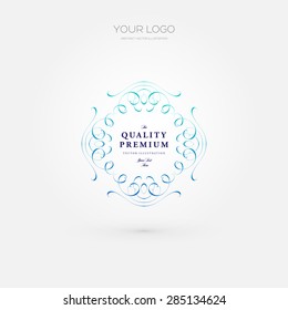 Vintage Frame for Luxury Logos, Restaurant, Hotel, Boutique or Business Identity. Royalty, Heraldic Design with Flourishes Elegant Design Elements. Vector Illustration Template