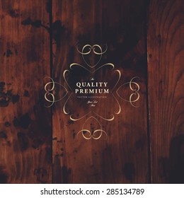 Vintage Frame for Luxury Logos, Restaurant, Hotel, Boutique or Business Identity. Royalty, Heraldic Design with Flourishes Elegant Design Elements. Vector Illustration Template