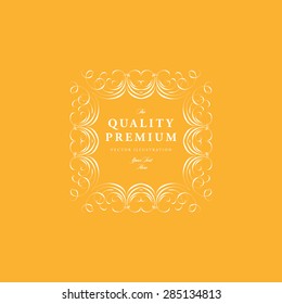 Vintage Frame for Luxury Logos, Restaurant, Hotel, Boutique or Business Identity. Royalty, Heraldic Design with Flourishes Elegant Design Elements. Vector Illustration Template