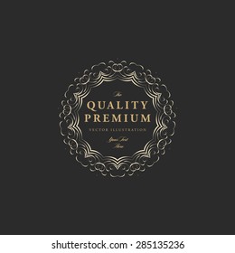 Vintage Frame for Luxury Logos, Restaurant, Hotel, Boutique or Business Identity. Royalty, Heraldic Design with Flourishes Elegant Design Elements. Vector Illustration Template