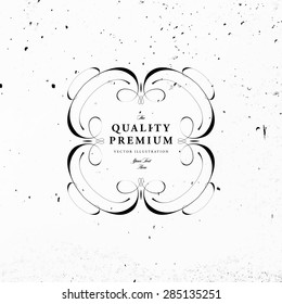 Vintage Frame for Luxury Logos, Restaurant, Hotel, Boutique or Business Identity. Royalty, Heraldic Design with Flourishes Elegant Design Elements. Vector Illustration Template