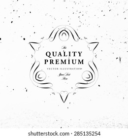 Vintage Frame for Luxury Logos, Restaurant, Hotel, Boutique or Business Identity. Royalty, Heraldic Design with Flourishes Elegant Design Elements. Vector Illustration Template