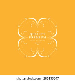 Vintage Frame for Luxury Logos, Restaurant, Hotel, Boutique or Business Identity. Royalty, Heraldic Design with Flourishes Elegant Design Elements. Vector Illustration Template