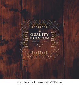 Vintage Frame for Luxury Logos, Restaurant, Hotel, Boutique or Business Identity. Royalty, Heraldic Design with Flourishes Elegant Design Elements. Vector Illustration Template