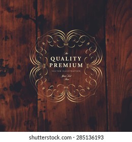 Vintage Frame for Luxury Logos, Restaurant, Hotel, Boutique or Business Identity. Royalty, Heraldic Design with Flourishes Elegant Design Elements. Vector Illustration Template