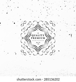 Vintage Frame for Luxury Logos, Restaurant, Hotel, Boutique or Business Identity. Royalty, Heraldic Design with Flourishes Elegant Design Elements. Vector Illustration Template