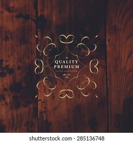 Vintage Frame for Luxury Logos, Restaurant, Hotel, Boutique or Business Identity. Royalty, Heraldic Design with Flourishes Elegant Design Elements. Vector Illustration Template