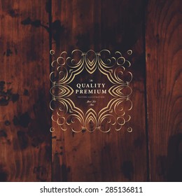 Vintage Frame for Luxury Logos, Restaurant, Hotel, Boutique or Business Identity. Royalty, Heraldic Design with Flourishes Elegant Design Elements. Vector Illustration Template
