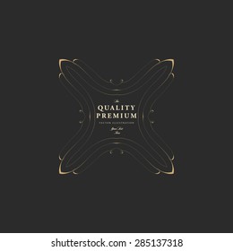 Vintage Frame for Luxury Logos, Restaurant, Hotel, Boutique or Business Identity. Royalty, Heraldic Design with Flourishes Elegant Design Elements. Vector Illustration Template