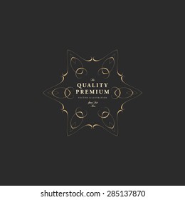 Vintage Frame for Luxury Logos, Restaurant, Hotel, Boutique or Business Identity. Royalty, Heraldic Design with Flourishes Elegant Design Elements. Vector Illustration Template