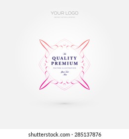 Vintage Frame for Luxury Logos, Restaurant, Hotel, Boutique or Business Identity. Royalty, Heraldic Design with Flourishes Elegant Design Elements. Vector Illustration Template