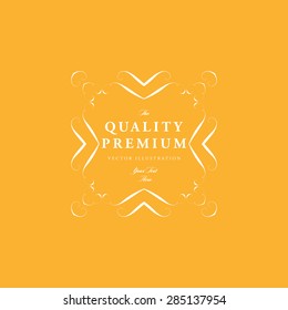 Vintage Frame for Luxury Logos, Restaurant, Hotel, Boutique or Business Identity. Royalty, Heraldic Design with Flourishes Elegant Design Elements. Vector Illustration Template