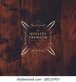 Vintage Frame for Luxury Logos, Restaurant, Hotel, Boutique or Business Identity. Royalty, Heraldic Design with Flourishes Elegant Design Elements. Vector Illustration Template