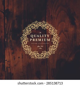 Vintage Frame for Luxury Logos, Restaurant, Hotel, Boutique or Business Identity. Royalty, Heraldic Design with Flourishes Elegant Design Elements. Vector Illustration Template