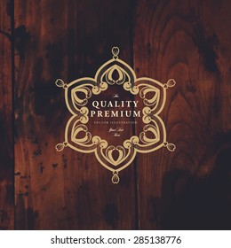 Vintage Frame for Luxury Logos, Restaurant, Hotel, Boutique or Business Identity. Royalty, Heraldic Design with Flourishes Elegant Design Elements. Vector Illustration Template