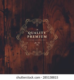 Vintage Frame for Luxury Logos, Restaurant, Hotel, Boutique or Business Identity. Royalty, Heraldic Design with Flourishes Elegant Design Elements. Vector Illustration Template