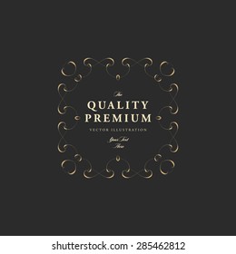 Vintage Frame for Luxury Logos, Restaurant, Hotel, Boutique or Business Identity. Royalty, Heraldic Design with Flourishes Elegant Design Elements. Vector Illustration Template