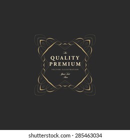 Vintage Frame for Luxury Logos, Restaurant, Hotel, Boutique or Business Identity. Royalty, Heraldic Design with Flourishes Elegant Design Elements. Vector Illustration Template