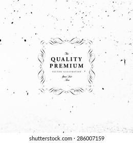 Vintage Frame for Luxury Logos, Restaurant, Hotel, Boutique or Business Identity. Royalty, Heraldic Design with Flourishes Elegant Design Elements. Vector Illustration Template