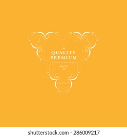 Vintage Frame for Luxury Logos, Restaurant, Hotel, Boutique or Business Identity. Royalty, Heraldic Design with Flourishes Elegant Design Elements. Vector Illustration Template
