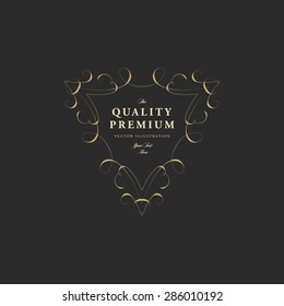 Vintage Frame for Luxury Logos, Restaurant, Hotel, Boutique or Business Identity. Royalty, Heraldic Design with Flourishes Elegant Design Elements. Vector Illustration Template