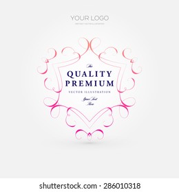 Vintage Frame for Luxury Logos, Restaurant, Hotel, Boutique or Business Identity. Royalty, Heraldic Design with Flourishes Elegant Design Elements. Vector Illustration Template
