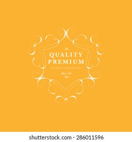 Vintage Frame for Luxury Logos, Restaurant, Hotel, Boutique or Business Identity. Royalty, Heraldic Design with Flourishes Elegant Design Elements. Vector Illustration Template