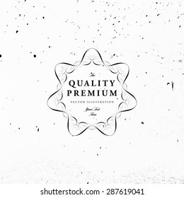 Vintage Frame for Luxury Logos, Restaurant, Hotel, Boutique or Business Identity. Royalty, Heraldic Design with Flourishes Elegant Design Elements. Vector Illustration Template