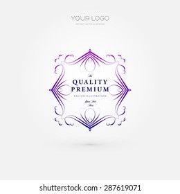 Vintage Frame for Luxury Logos, Restaurant, Hotel, Boutique or Business Identity. Royalty, Heraldic Design with Flourishes Elegant Design Elements. Vector Illustration Template