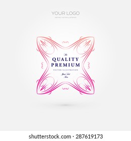 Vintage Frame for Luxury Logos, Restaurant, Hotel, Boutique or Business Identity. Royalty, Heraldic Design with Flourishes Elegant Design Elements. Vector Illustration Template