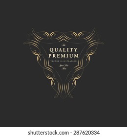 Vintage Frame for Luxury Logos, Restaurant, Hotel, Boutique or Business Identity. Royalty, Heraldic Design with Flourishes Elegant Design Elements. Vector Illustration Template