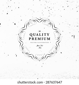 Vintage Frame for Luxury Logos, Restaurant, Hotel, Boutique or Business Identity. Royalty, Heraldic Design with Flourishes Elegant Design Elements. Vector Illustration Template